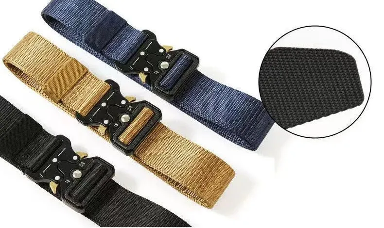 Ceinture tactique en métal et toile nylon pour homme -"Faramigo - B01"
