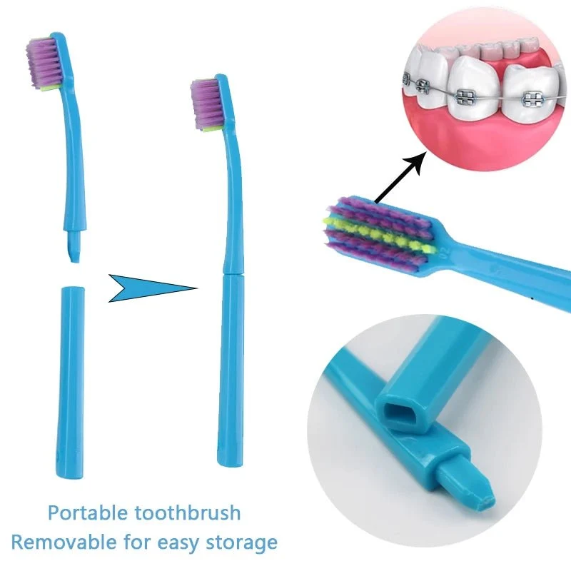 Kits hygiène portable de voyage avec brosse à dents et nettoyage dentaire "E-LUCK - EH034"