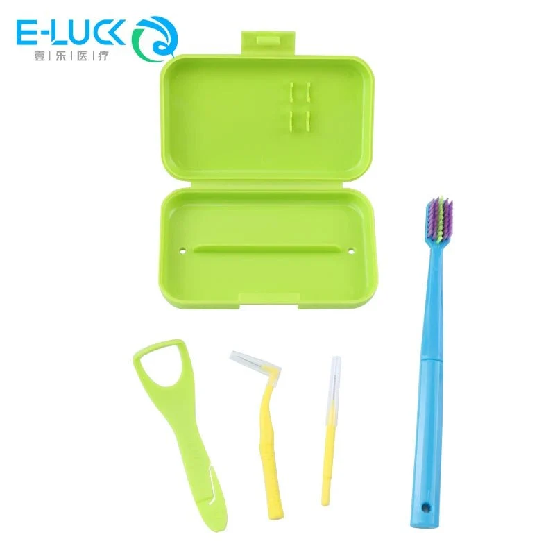 Kits hygiène portable de voyage avec brosse à dents et nettoyage dentaire "E-LUCK - EH034"