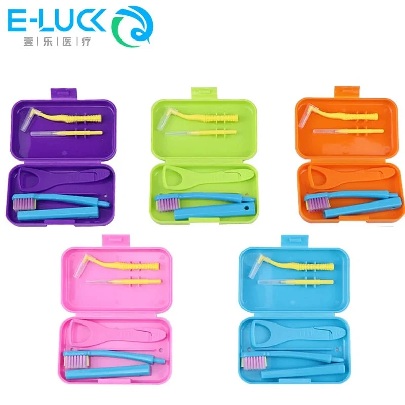 Kits hygiène portable de voyage avec brosse à dents et nettoyage dentaire "E-LUCK - EH034"