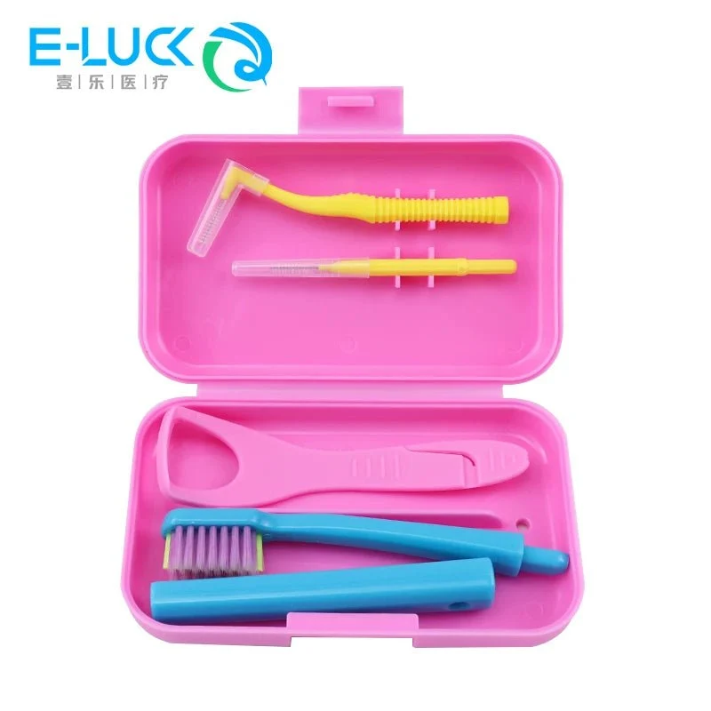 Kits hygiène portable de voyage avec brosse à dents et nettoyage dentaire "E-LUCK - EH034"