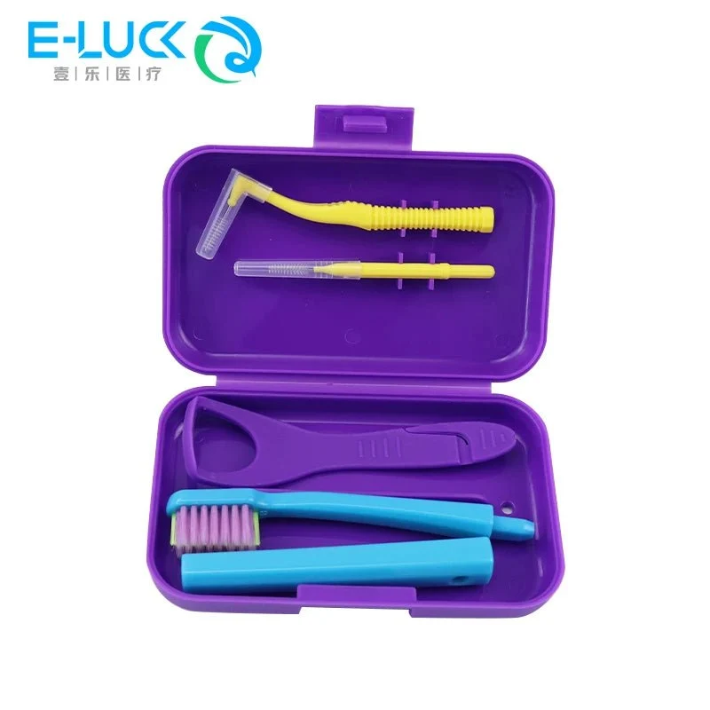 Kits hygiène portable de voyage avec brosse à dents et nettoyage dentaire "E-LUCK - EH034"