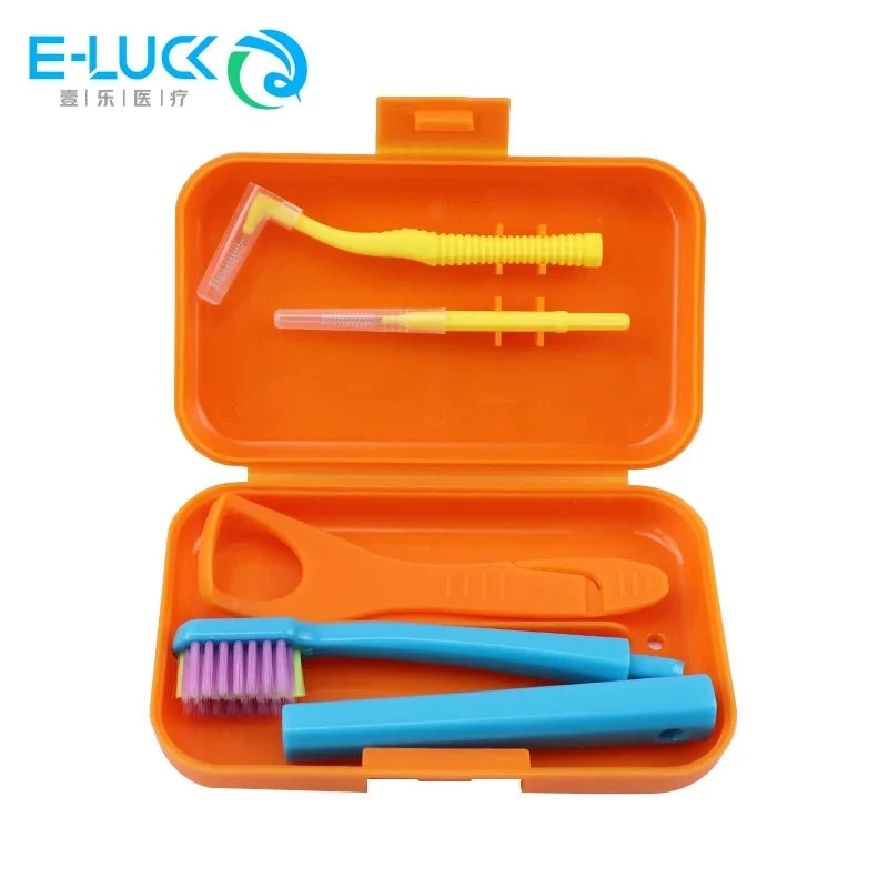 Kits hygiène portable de voyage avec brosse à dents et nettoyage dentaire "E-LUCK - EH034"
