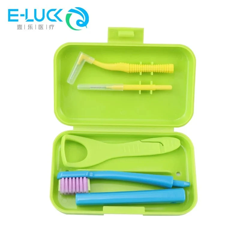 Kits hygiène portable de voyage avec brosse à dents et nettoyage dentaire "E-LUCK - EH034"