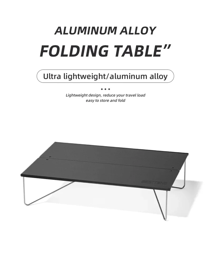 Mini-table de camping d'extérieur ultralégère en alliage d'aluminium "WESTTUNE - Mini-outdoor table"