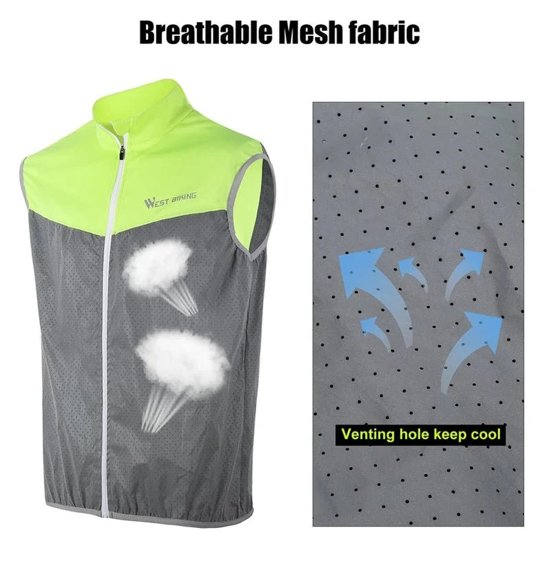 Gilet de cyclisme réfléchissant sans manches, respirant "WEST BIKING – YP0206161"