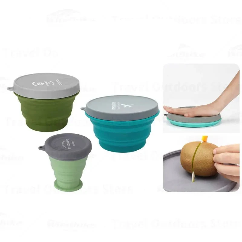 Tasse / bol pliable en silicone de qualité alimentaire pour le camping et bivouac à partir de 70g "M-SQUARE - Bowl"