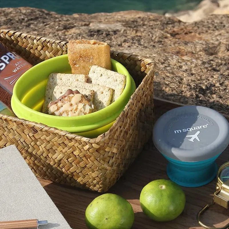 Tasse / bol pliable en silicone de qualité alimentaire pour le camping et bivouac à partir de 70g "M-SQUARE - Bowl"