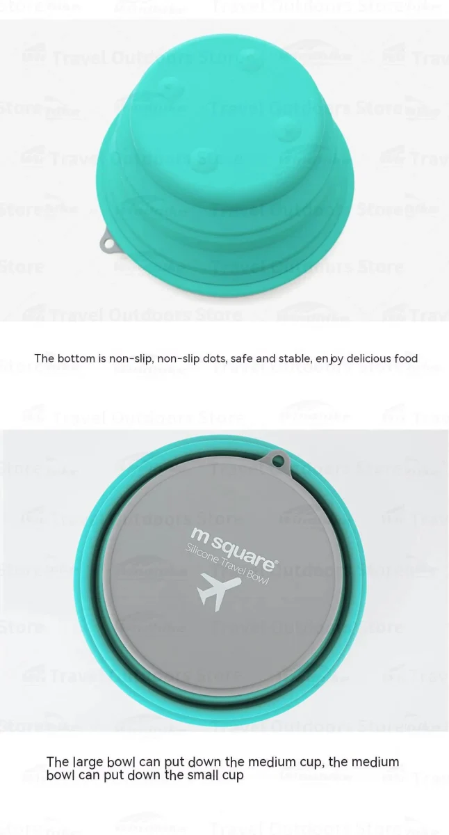 Tasse / bol pliable en silicone de qualité alimentaire pour le camping et bivouac à partir de 70g "M-SQUARE - Bowl"