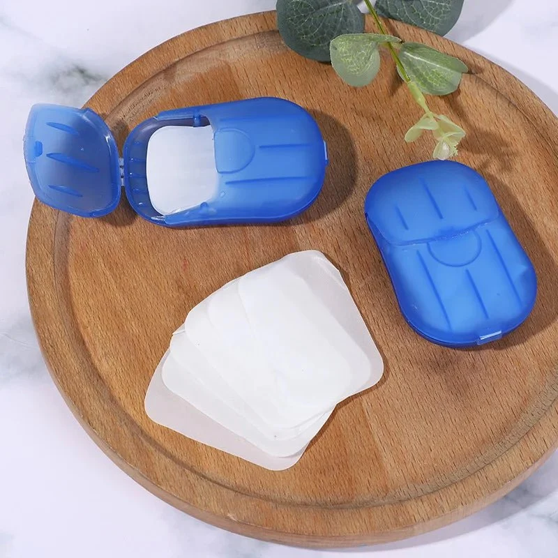 Feuilles de papier en savon jetables pour la randonnée et les voyages 20 feuilles "Milin - Mini-soap"