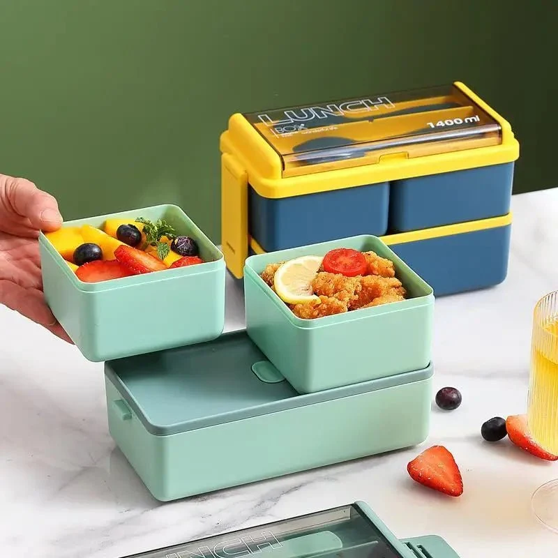 Boîte à déjeuner / boîte à Bento portable avec fourchette et cuillère "Wonderful Life - Lunch Box FF-10"
