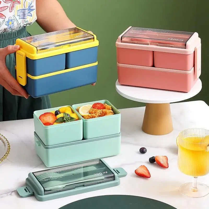 Boîte à déjeuner / boîte à Bento portable avec fourchette et cuillère "Wonderful Life - Lunch Box FF-10"