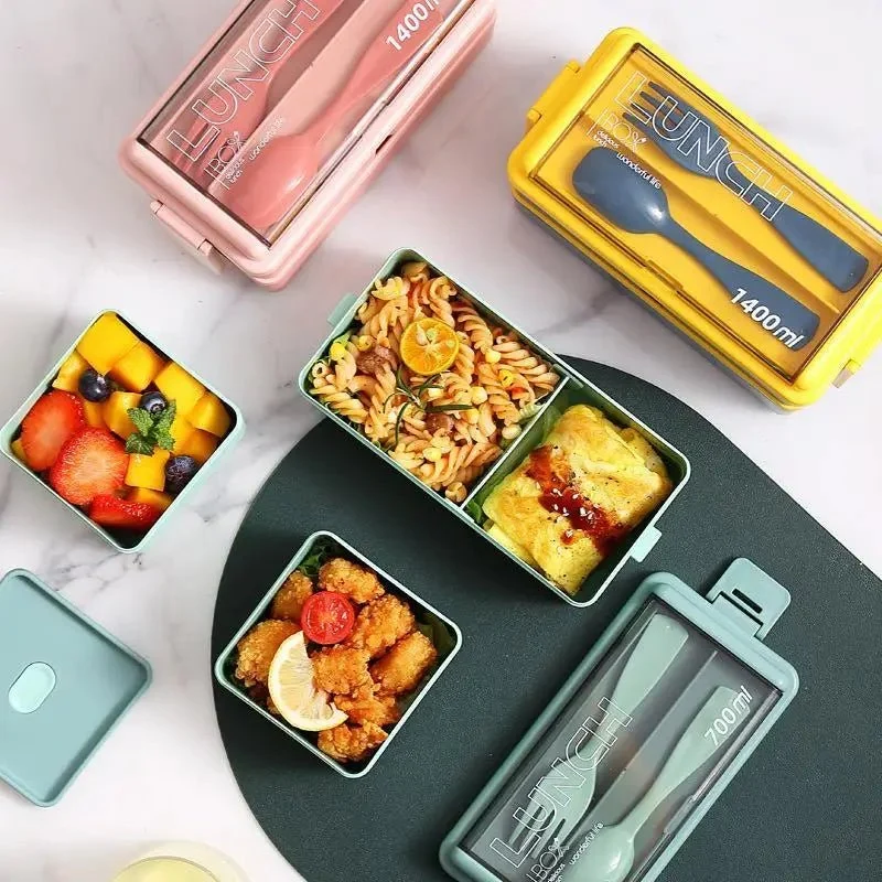 Boîte à déjeuner / boîte à Bento portable avec fourchette et cuillère "Wonderful Life - Lunch Box FF-10"