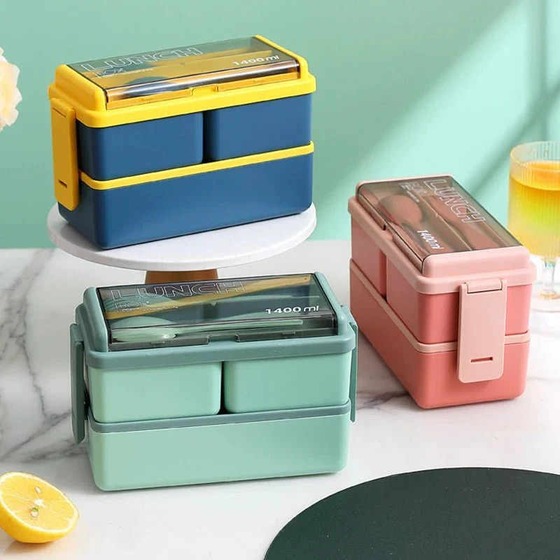 Boîte à déjeuner / boîte à Bento portable avec fourchette et cuillère "Wonderful Life - Lunch Box FF-10"