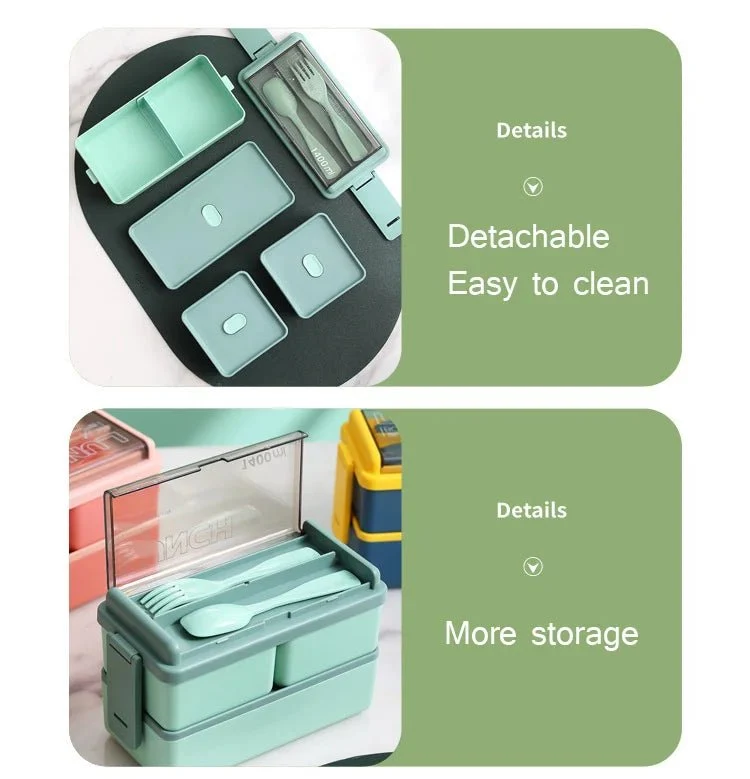 Boîte à déjeuner / boîte à Bento portable avec fourchette et cuillère "Wonderful Life - Lunch Box FF-10"