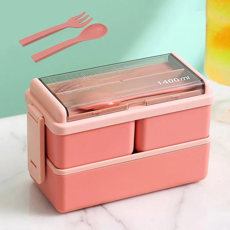 Boîte à déjeuner / boîte à Bento portable avec fourchette et cuillère "Wonderful Life - Lunch Box FF-10"