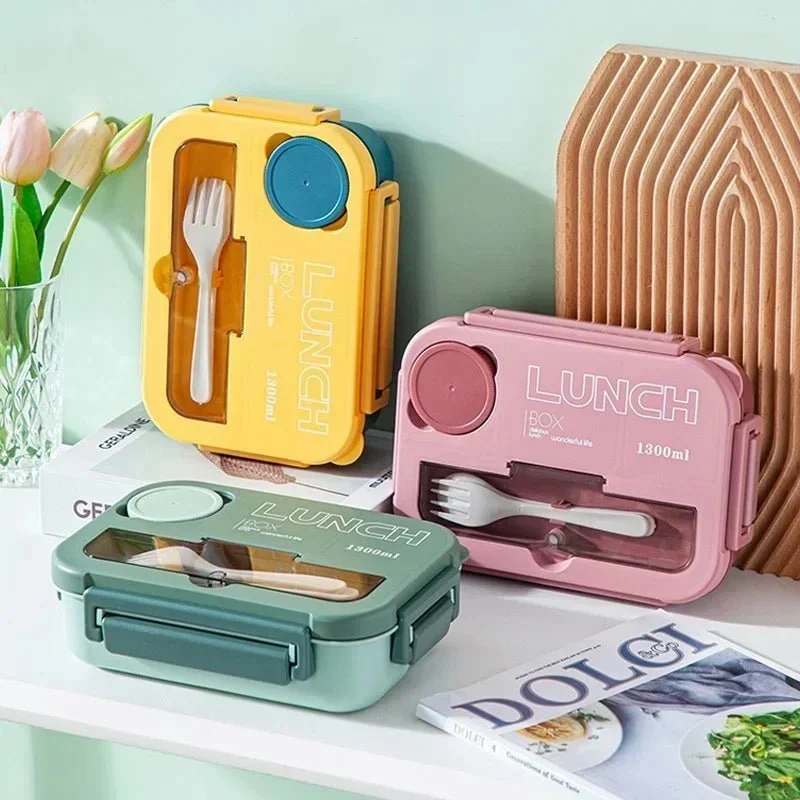 Boîte à déjeuner / boîte à Bento portable 1300ML avec fourchette et cuillère "Wonderful Life - Lunch Box"