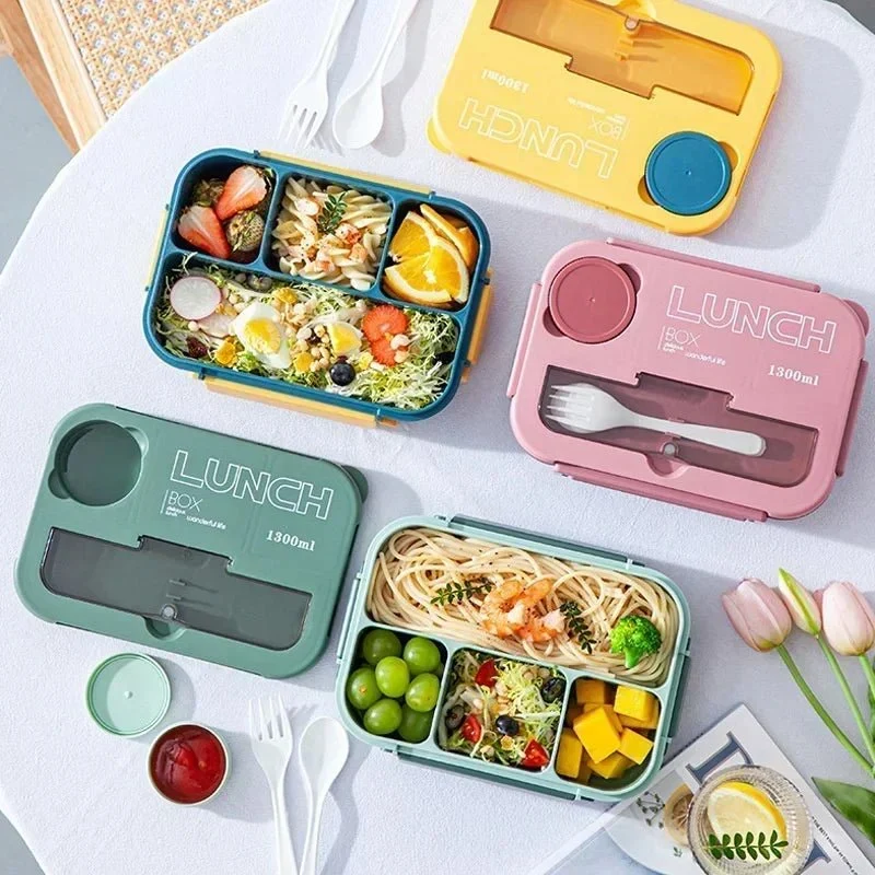 Boîte à déjeuner / boîte à Bento portable 1300ML avec fourchette et cuillère "Wonderful Life - Lunch Box"