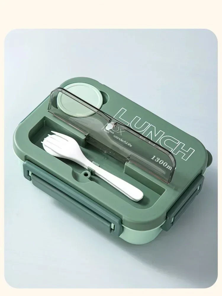 Boîte à déjeuner / boîte à Bento portable 1300ML avec fourchette et cuillère "Wonderful Life - Lunch Box"