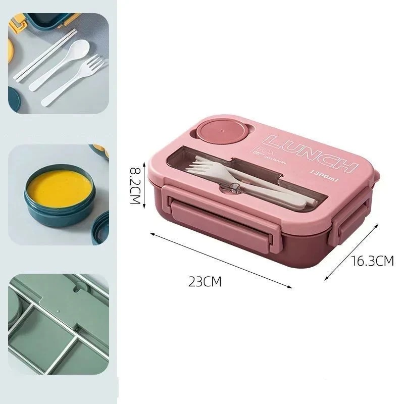 Boîte à déjeuner / boîte à Bento portable 1300ML avec fourchette et cuillère "Wonderful Life - Lunch Box"