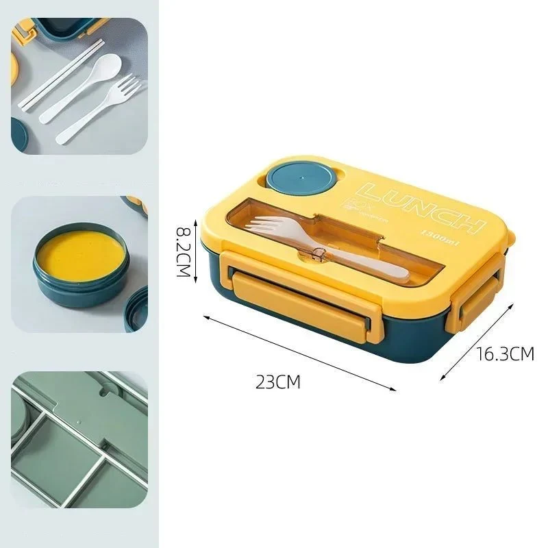 Boîte à déjeuner / boîte à Bento portable 1300ML avec fourchette et cuillère "Wonderful Life - Lunch Box"