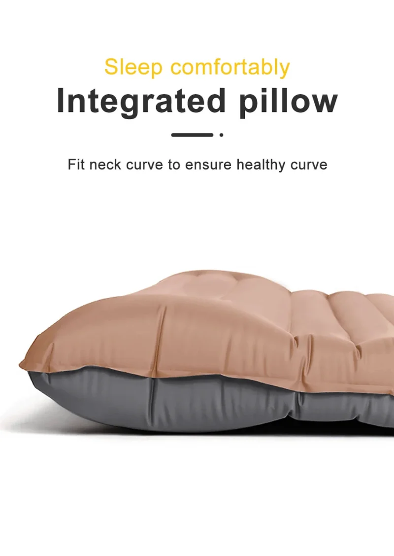Matelas gonflable confortable 10cm avec oreiller et gonfleur intégré "PACOONE – Sleeping Pad"