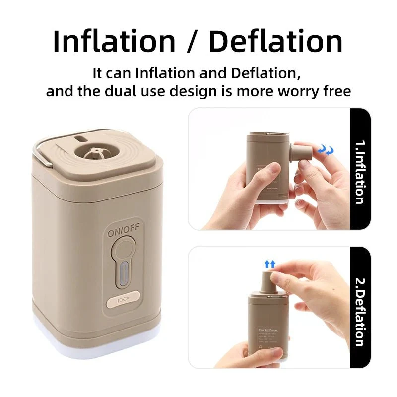 Pompe de gonflage sans fil / mini compresseur avec éclairage LED "PACOONE - Mini Outdoor Air Pump"