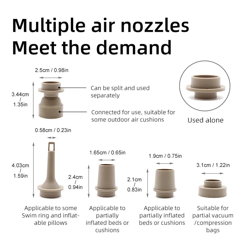Pompe de gonflage sans fil / mini compresseur avec éclairage LED "PACOONE - Mini Outdoor Air Pump"