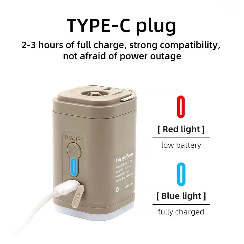 Pompe de gonflage sans fil / mini compresseur avec éclairage LED "PACOONE - Mini Outdoor Air Pump"