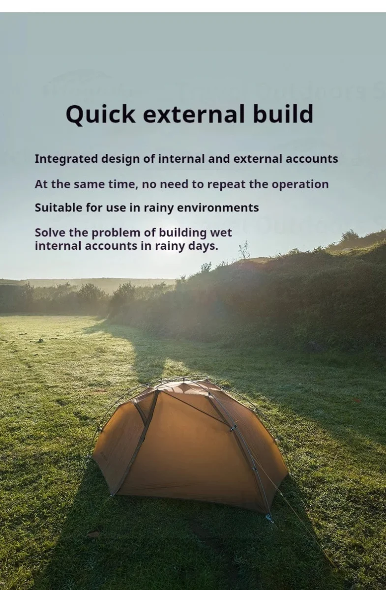 Tente de bivouac / bikepacking ultra-légère pour 1 personne à double-parois avec arceaux aluminium 1,45kg "3F UL GEAR - Taiji 1"
