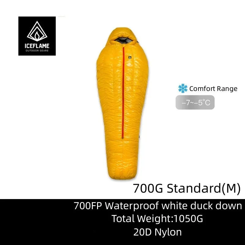 Sac de couchage en duvet d'oie blanc ultraléger en Nylon Ripstop DWR 20D à partir de 715g confort 5°C "Iceflame - SD Line"