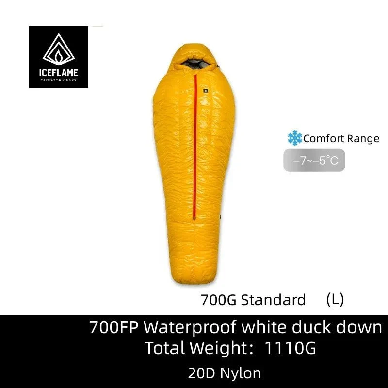 Sac de couchage en duvet d'oie blanc ultraléger en Nylon Ripstop DWR 20D à partir de 715g confort 5°C "Iceflame - SD Line"
