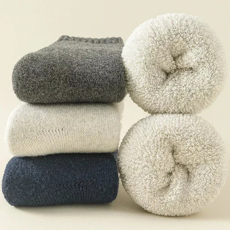 3 paires de chaussettes en laine thermique unisexe "Apilen - Whool socks"
