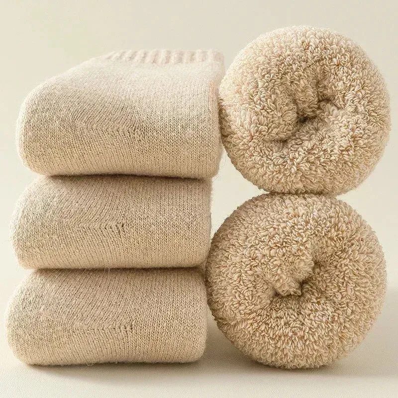 3 paires de chaussettes en laine thermique unisexe "Apilen - Whool socks"