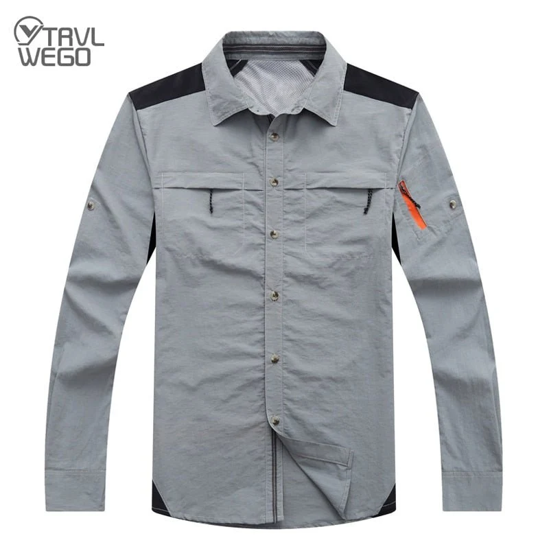 Chemise à manches longues respirante & anti-uv pour homme "TRVLWEGO - AD043"