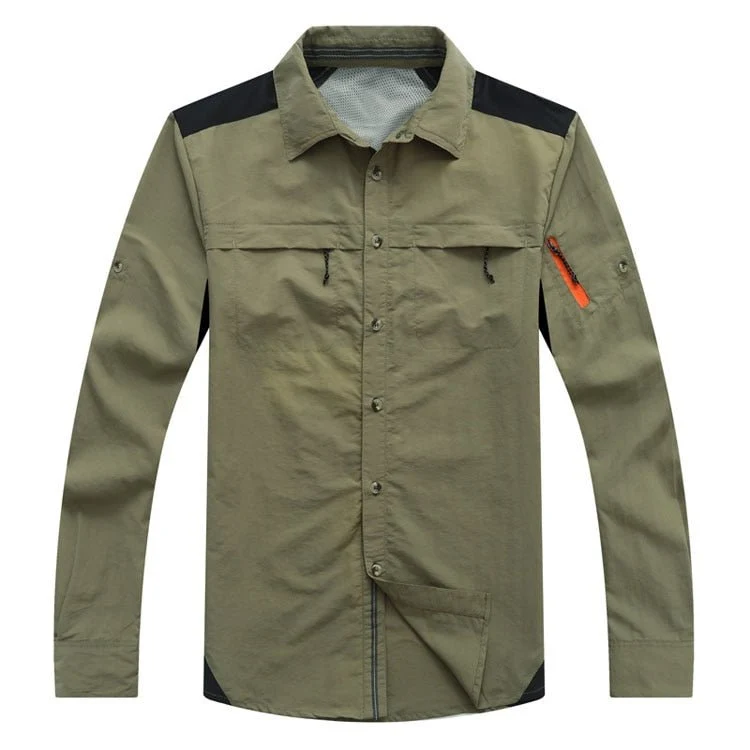Chemise à manches longues respirante & anti-uv pour homme "TRVLWEGO - AD043"