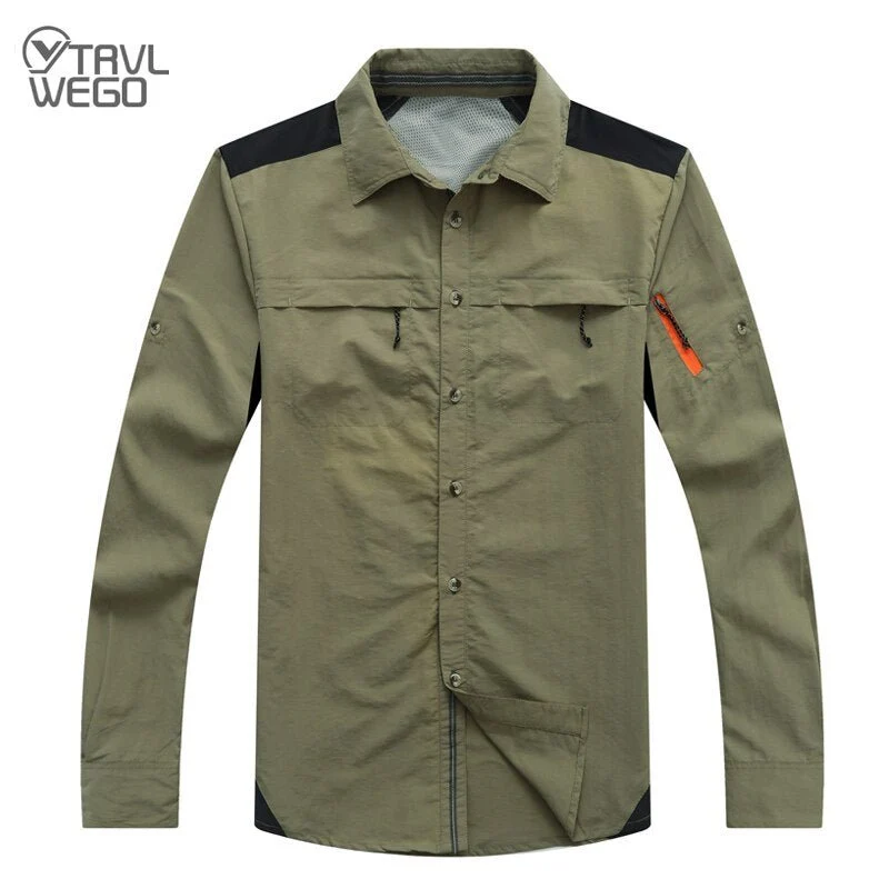Chemise à manches longues respirante & anti-uv pour homme "TRVLWEGO - AD043"