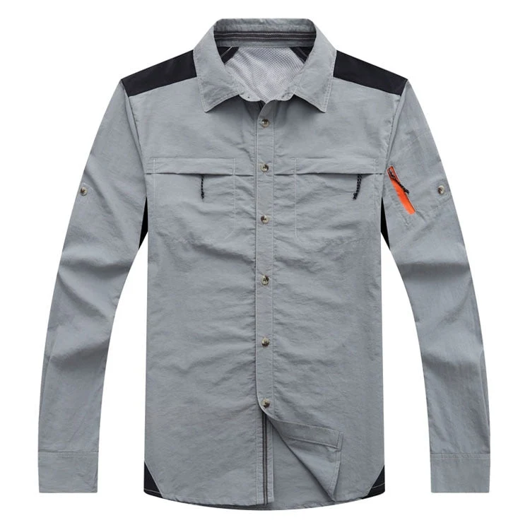Chemise à manches longues respirante & anti-uv pour homme "TRVLWEGO - AD043"