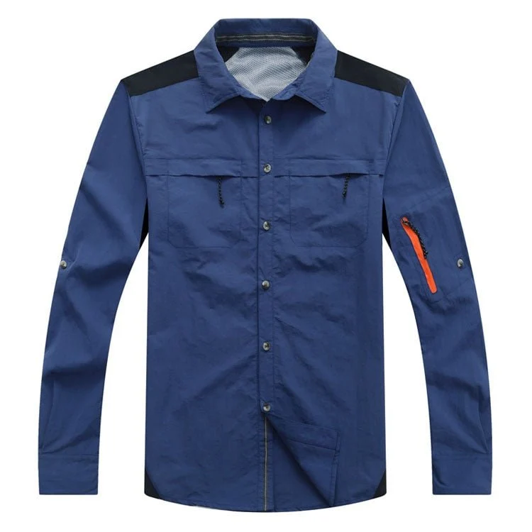 Chemise à manches longues respirante & anti-uv pour homme "TRVLWEGO - AD043"