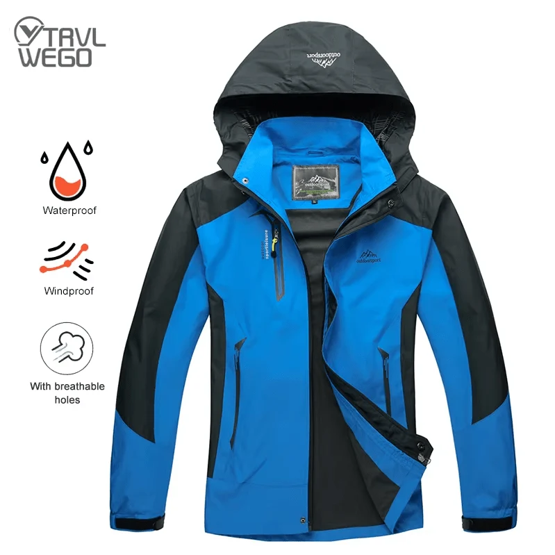 Veste de randonnée / Hardshell imperméable, coupe-vent pour homme 650g "TRVLWEGO - Outdoorsport"