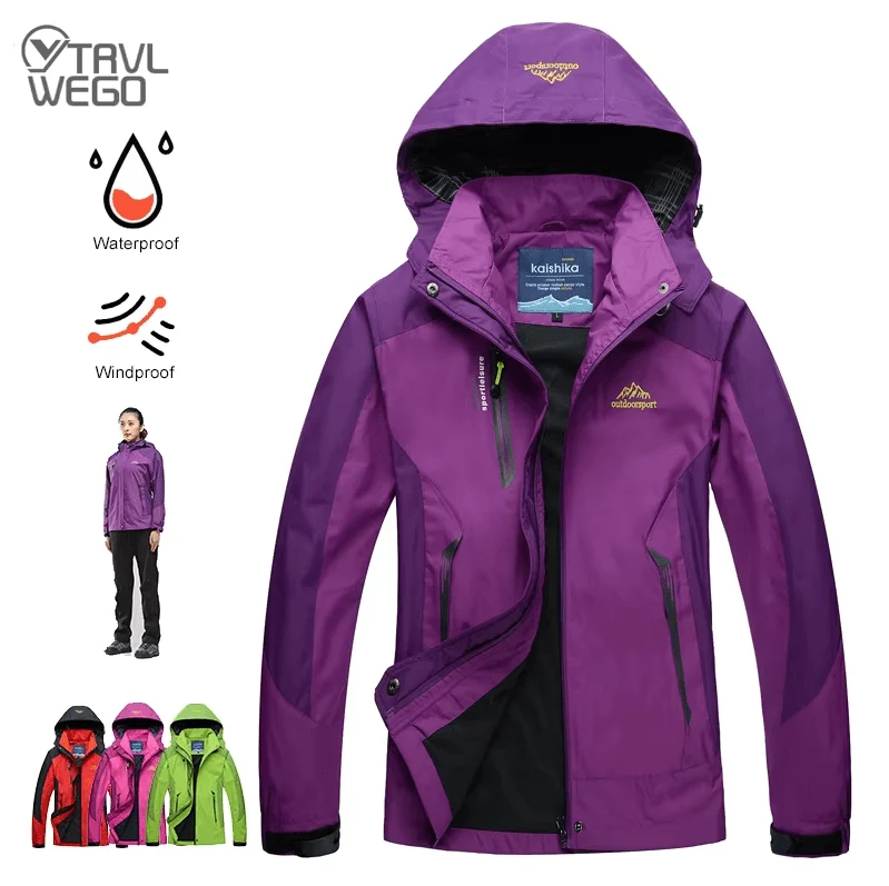 Veste de randonnée / Hardshell imperméable, coupe-vent pour femme 650g "TRVLWEGO - Outdoorsport"