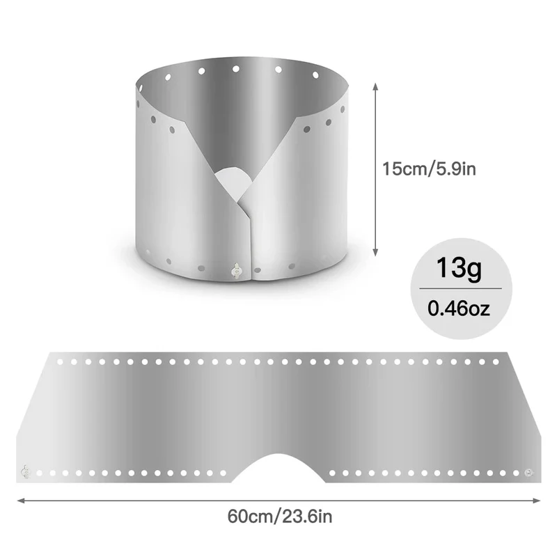 Pare-vent pour réchaud de camping en titane 17g "Xbees - Wind"