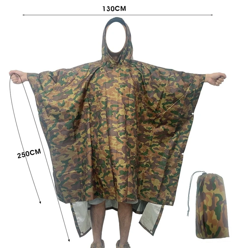 Poncho 3 en 1 imperméable en nylon ripstop "Raincoat"