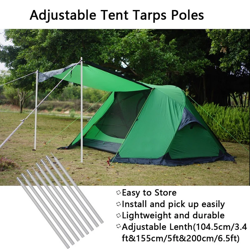 Barres de support de tente en aluminium réglables avec sac de rangement "HideWalker"