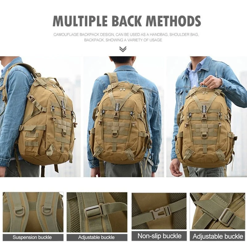 Sac à dos militaire tactique avec bandes réfléchissantes 40L "Scione - Backapcak outdoor"