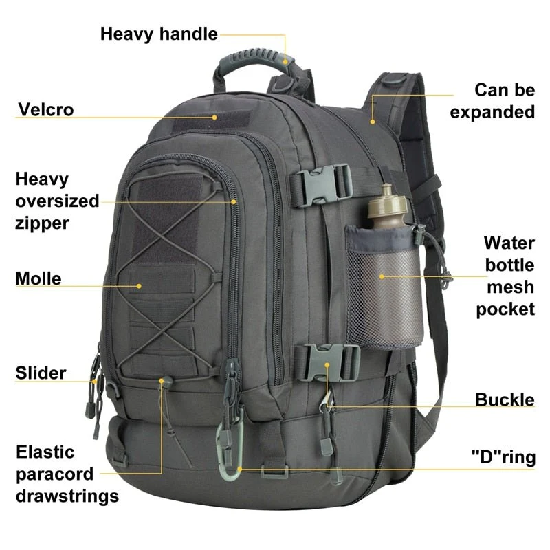 Sac à dos militaire tactique 60L avec passant MOLLE "LQArmy - LQ Tactical series"