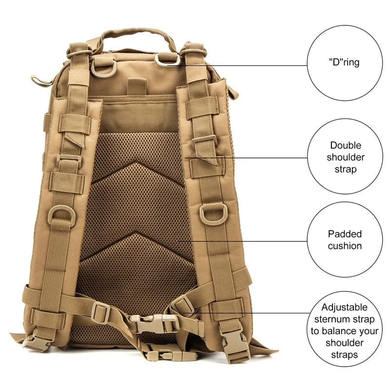 Sac à dos tactique en Nylon 1000D 30L "LQARMY - Tactical bagpack"