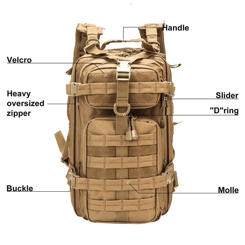 Sac à dos tactique en Nylon 1000D 30L "LQARMY - Tactical bagpack"