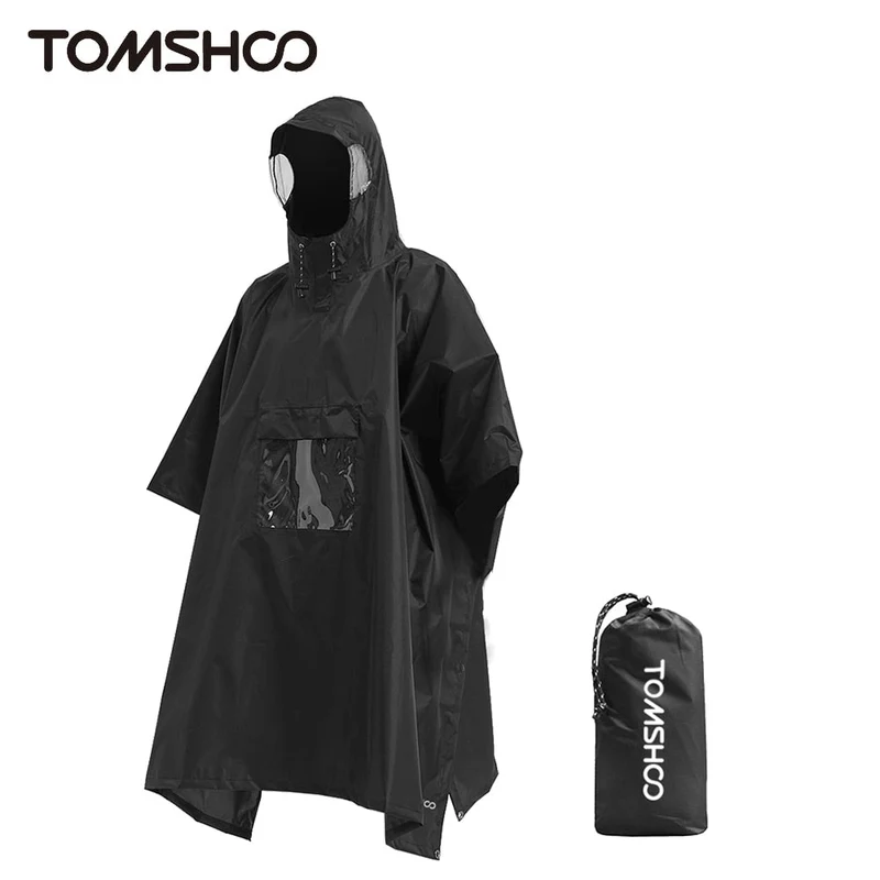 Poncho imperméable léger à capuche avec poche ventrale "Tomshoo - RainUv"