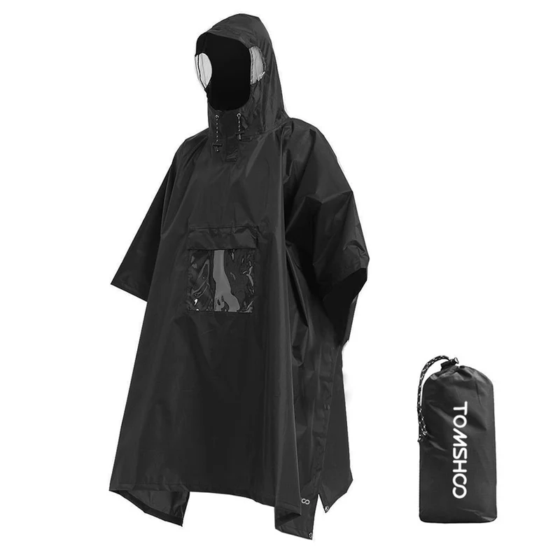 Poncho imperméable léger à capuche avec poche ventrale "Tomshoo - RainUv"
